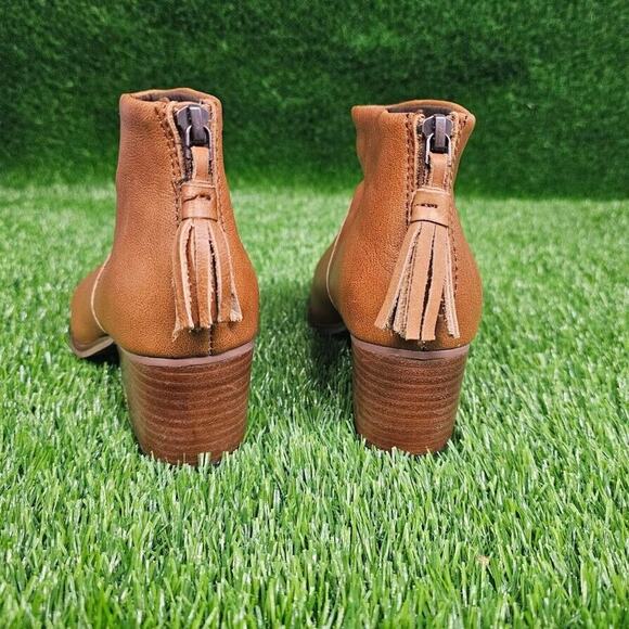 Toms Carpe Diem Tassel Pull Leather Ankle Booties US 7 Boho Prairie Brown - Picture 2 of 7